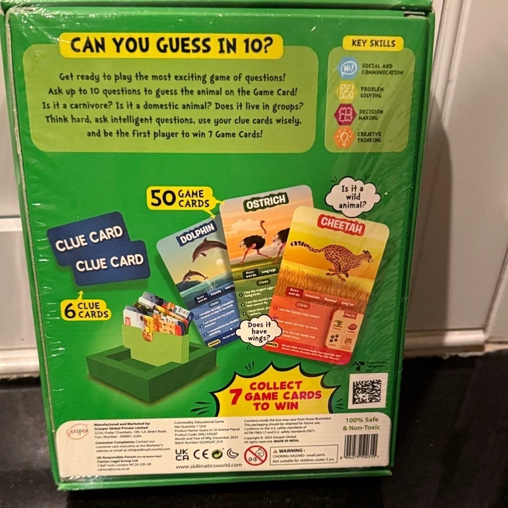 NEW Skillmatics Guess in 10 Animal Planet Kids Card Game